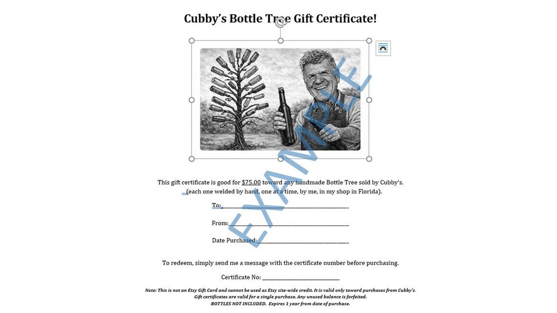 Cubby's Seventy Five (75) Dollar Gift Certificate! - Image 2